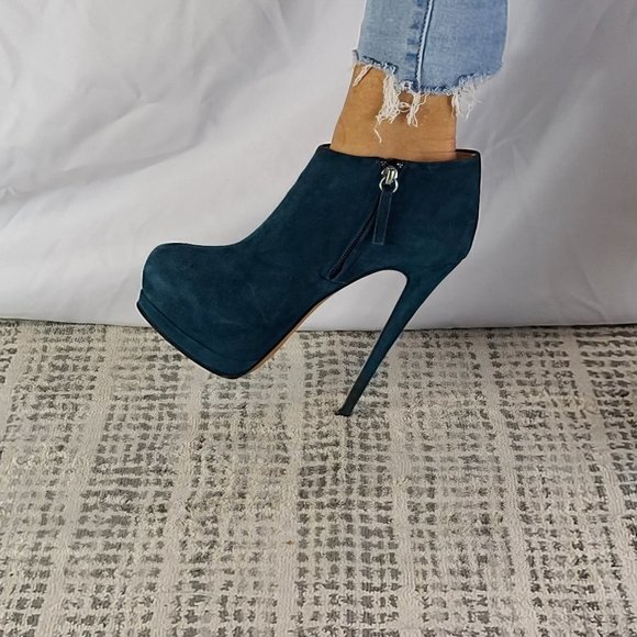 Giuseppe Zanotti Suede Boots Blue/Green  sz 37.5EU - Picture 1 of 6